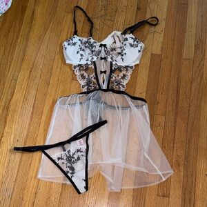 Victoria’s Secret Black and White Lace Lingerie Set